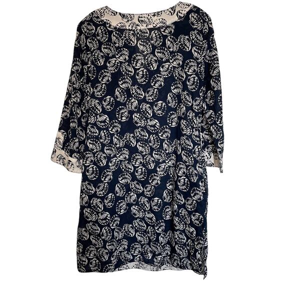 Talbots Blue White Seashell Tunic Beach Coverup Womens Size S Coastal Cotton - Picture 2 of 9